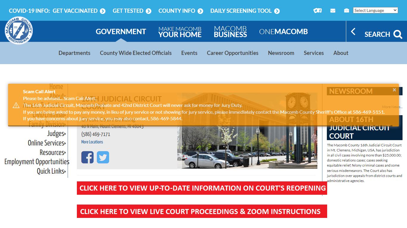 16th Judicial Circuit Court | Macomb County